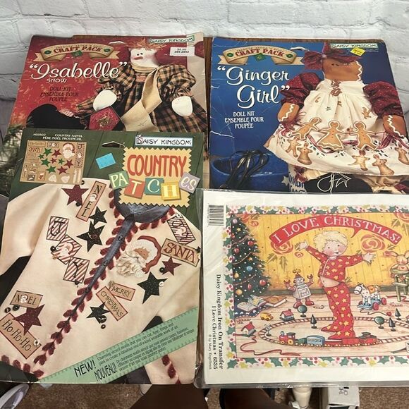 Daisy Kingdom Isabelle & Ginger Girl Doll Kits + patches & Iron On Transfer new - Picture 1 of 9